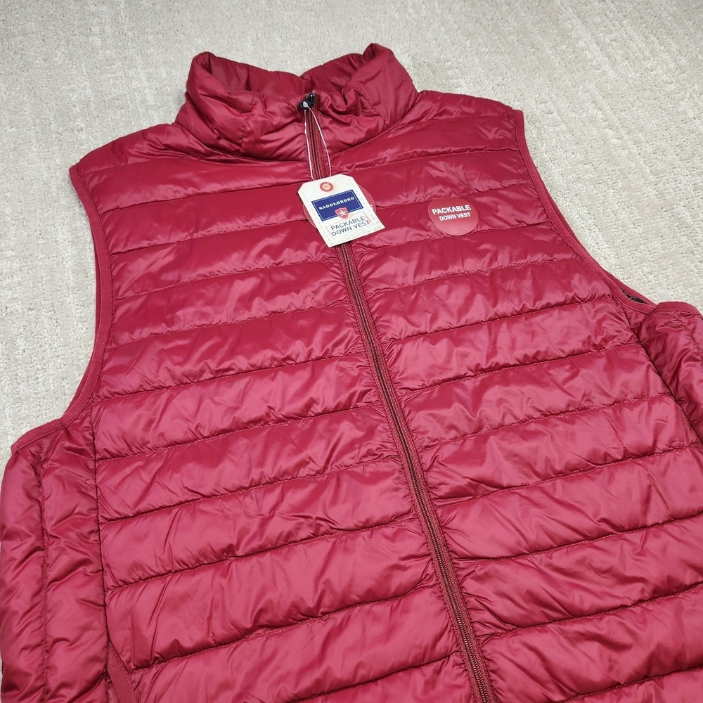 Saddlebread Down Puffer Vest Men XL Packable Navajo Red Full Zip NEW Outdoor